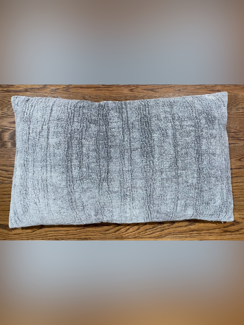 Pottery Barn Washed Velvet Lumbar Pillow Cover Gray 16x26 With Insert